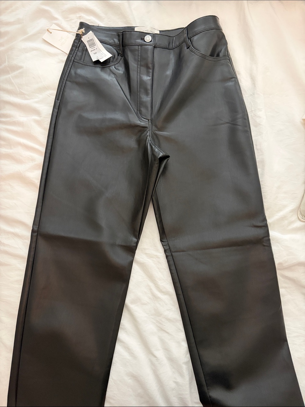 Wilfred Black Straight Faux Leather Jeans
